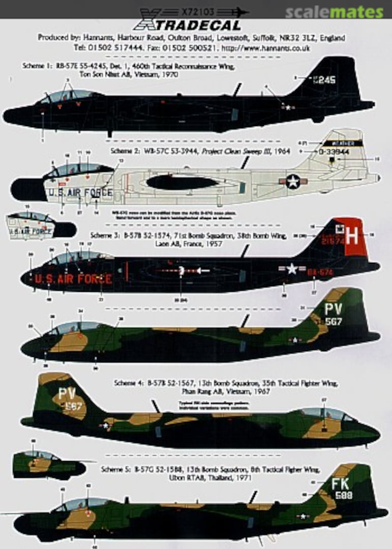 Boxart Martin B-57 Canberra Pt. 2 X72-103 Xtradecal