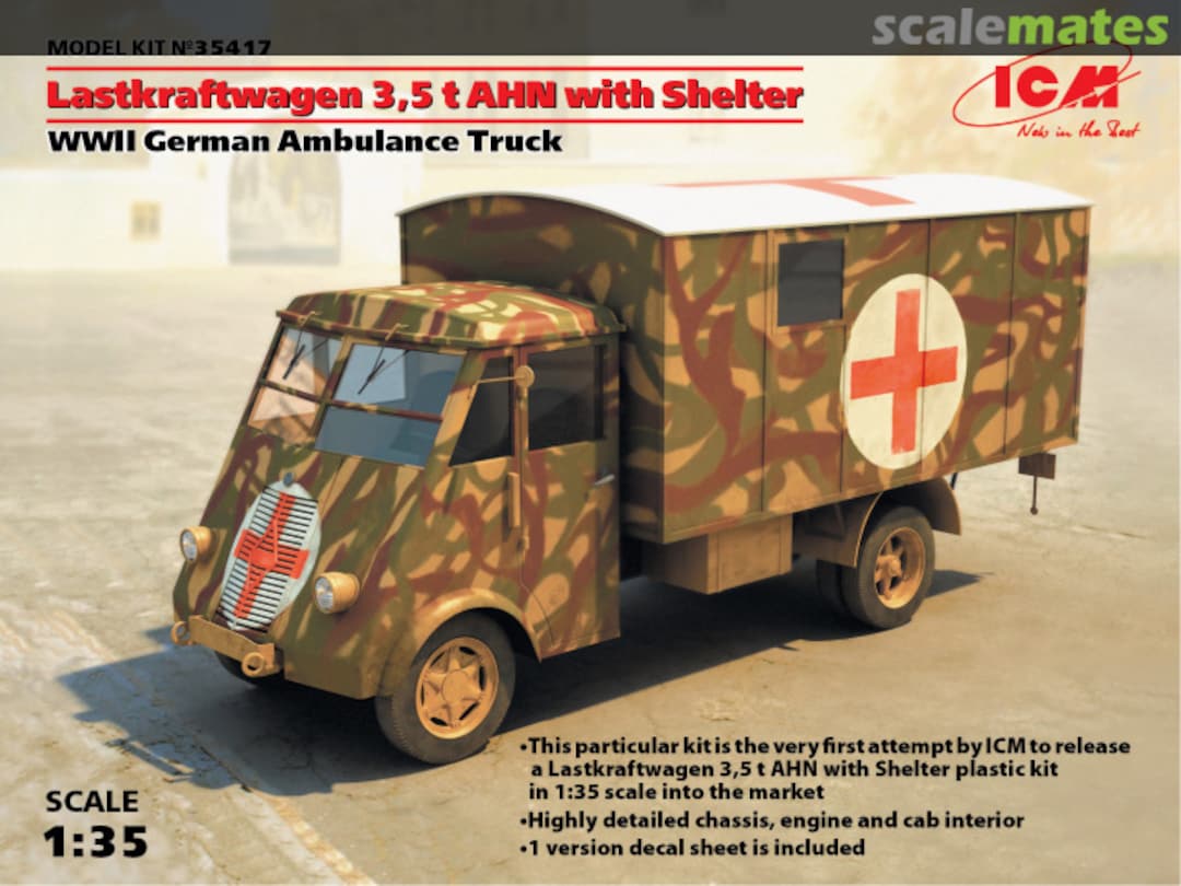 Boxart Lastkraftwagen 3.5t AHN with Shelter 35417 ICM