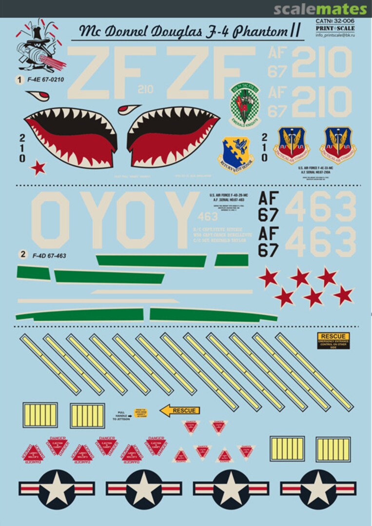 Boxart F-4 Phantom II in Vietnam war Part 2 Decals 32-006 Print Scale