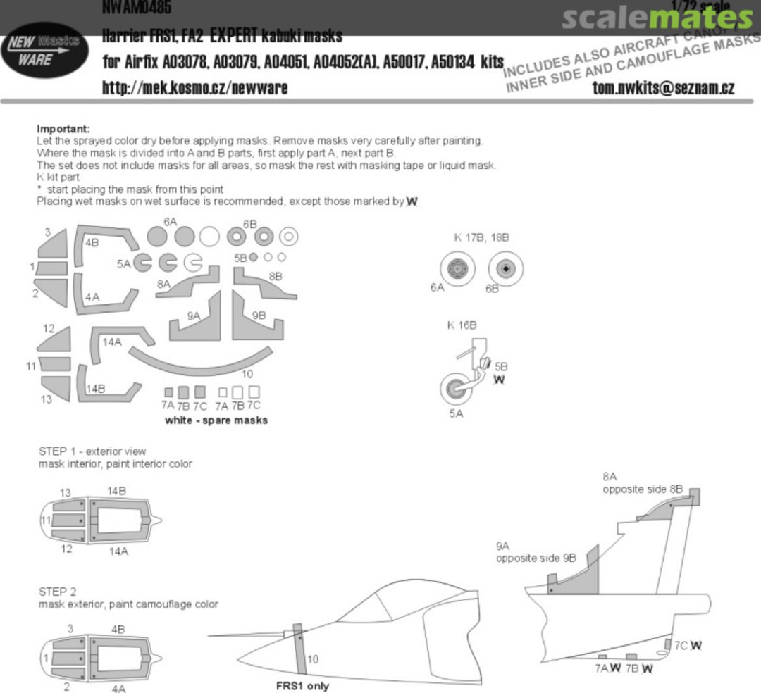 Boxart Harrier FRS1, FA2 EXPERT kabuki masks NWAM0485 New Ware