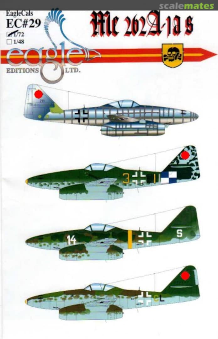 Boxart Messerschmitt Me 262 A-1a's EagleCals EC72-29 Eagle Editions