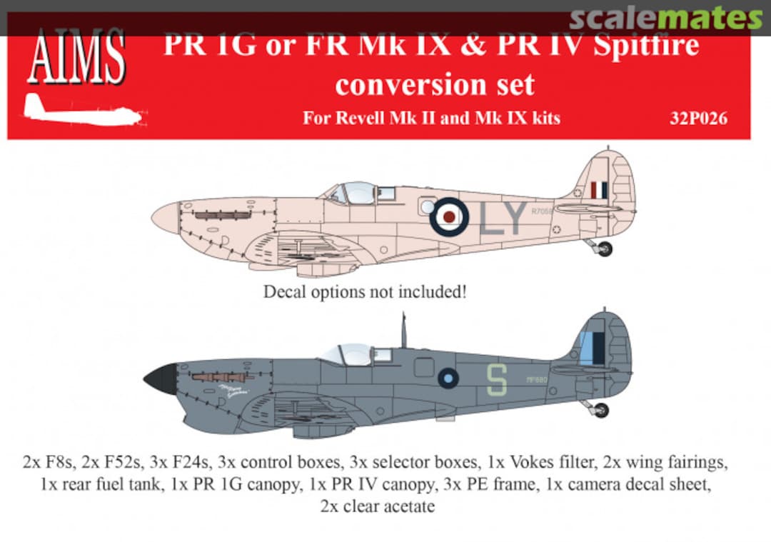 Boxart PR 1G or FR IX & PR IV Spitfire conversion set 32P026 AIMS