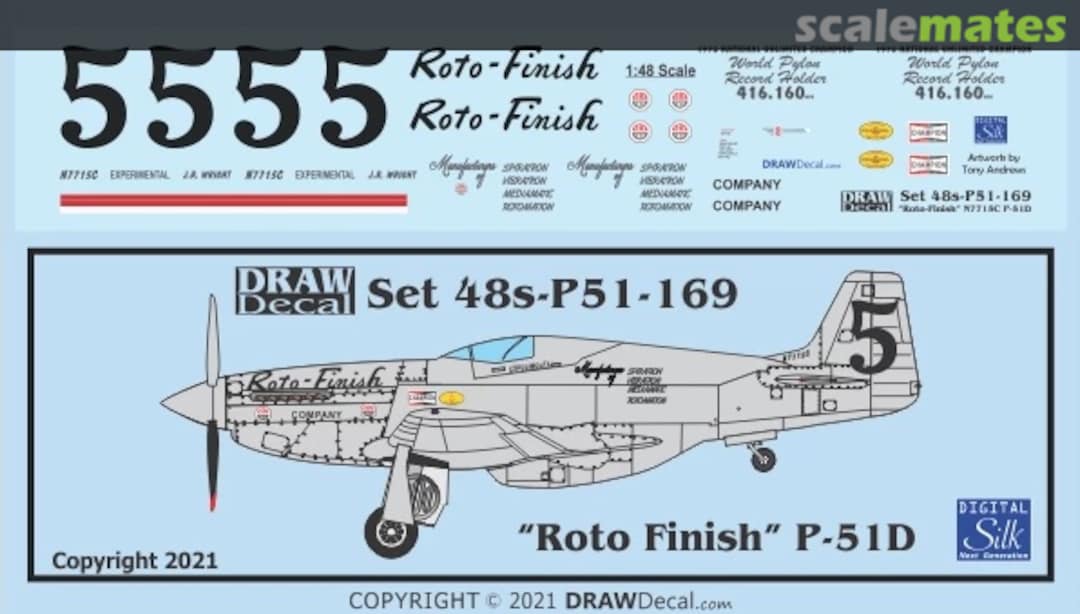 Boxart “Roto Finish” P-51D 48-P51-169 Draw Decal