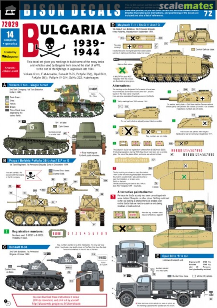 Boxart Bulgaria 1939-1944 72029 Bison Decals