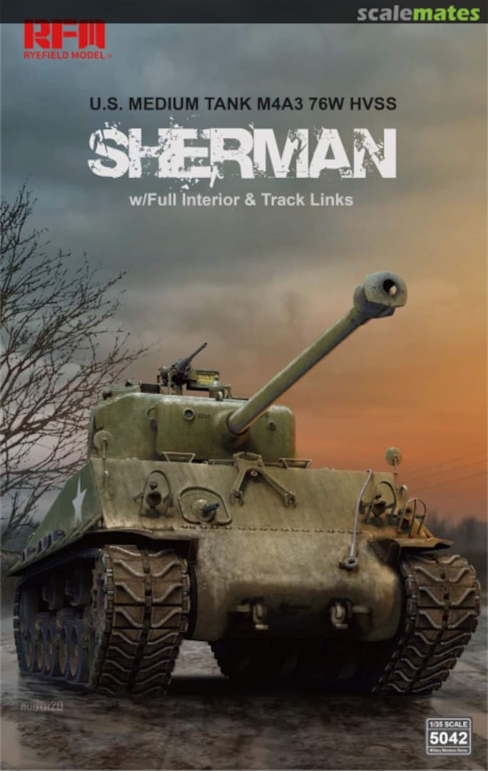 Boxart M4A3 76W HVSS Sherman RM-5042 Rye Field Model