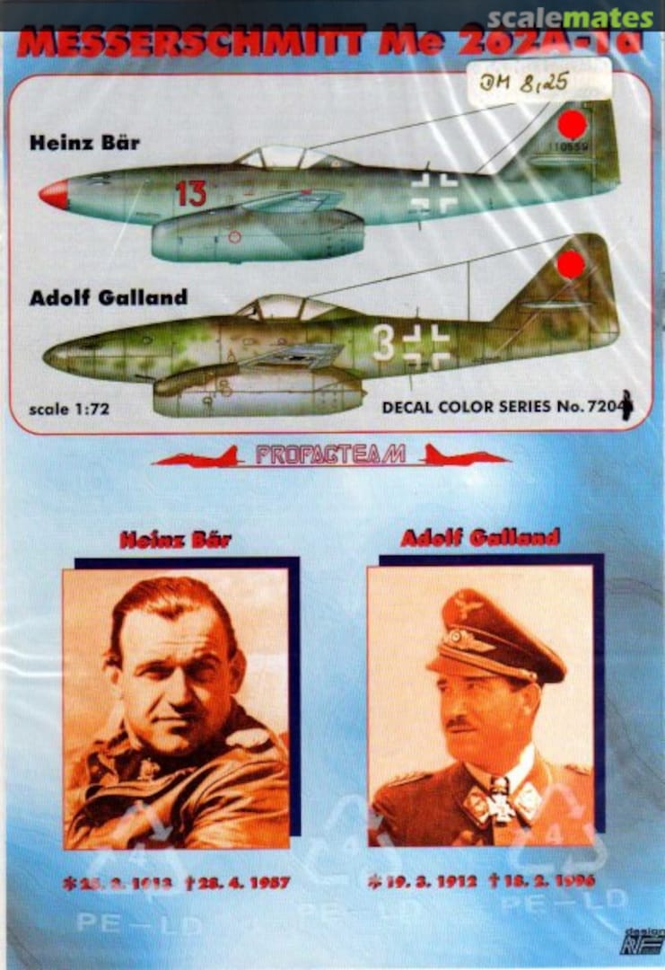 Boxart Messerschmitt Me 262 A-1a 72041 Propagteam