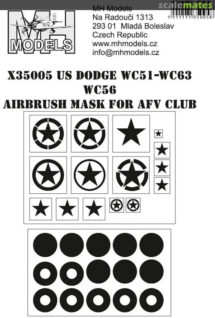 Boxart US Dodge WC51-WC63-WC56 Airbrush Mask X35005 MH Models