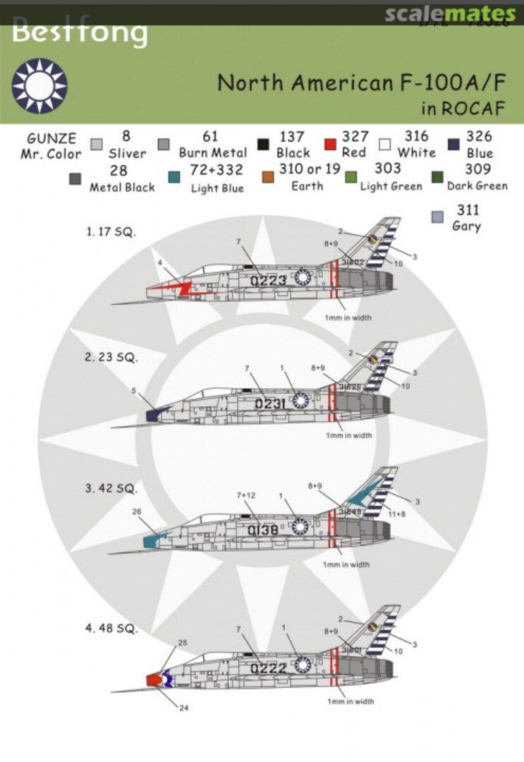 Boxart North American F-100A/F in ROCAF 72026 Bestfong