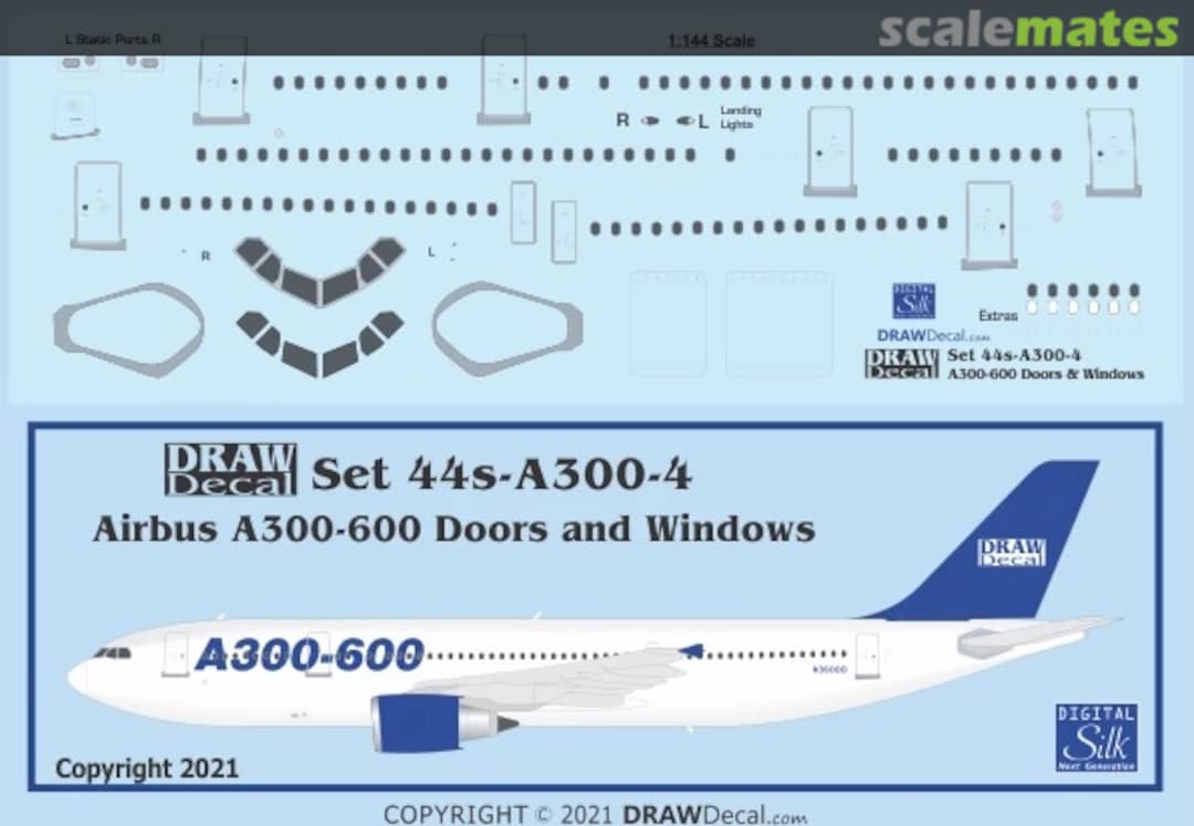 Boxart A300-600 Doors and Windows 44-A300-4 Draw Decal