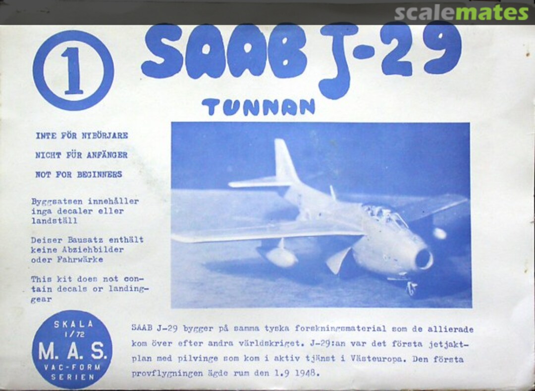 Boxart Saab J-29 Tunnan 1 M.A.S.