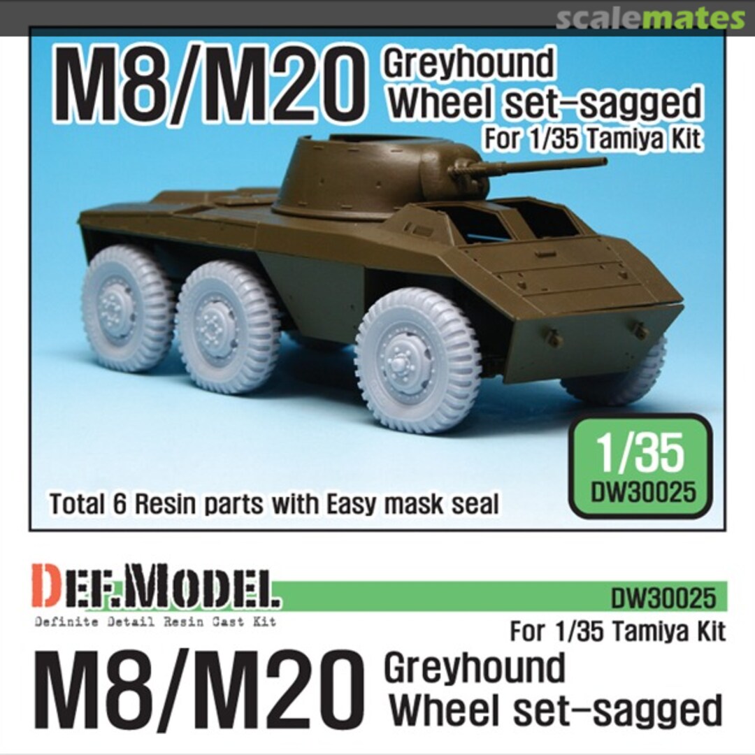 Boxart WW2 U.S. M8/M20 Greyhound Sagged Wheel Set (Tamiya) DW30025 Def.Model