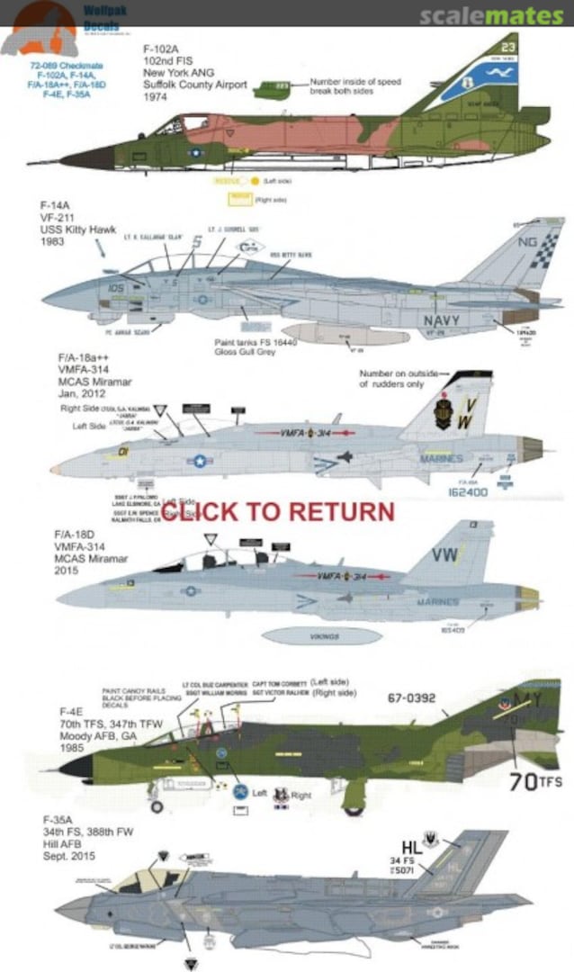 Boxart Checkmate 72-089 Wolfpak Decals