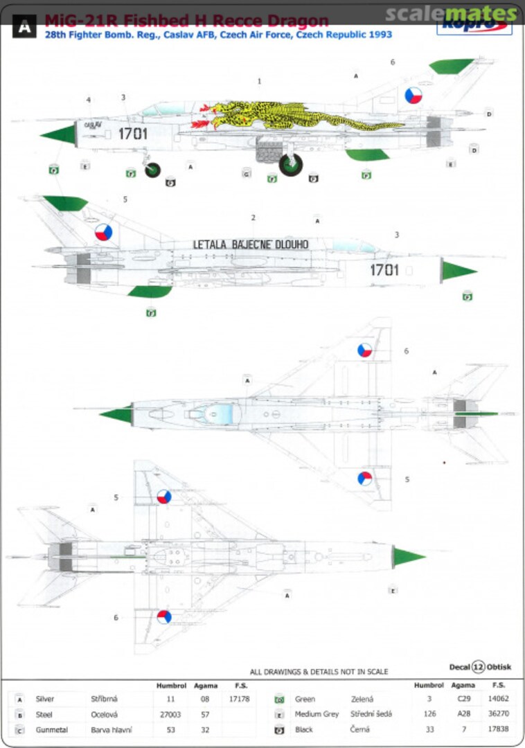 Contents MiG 21R Recce Dragon 73117 Kopro-MasterCraft