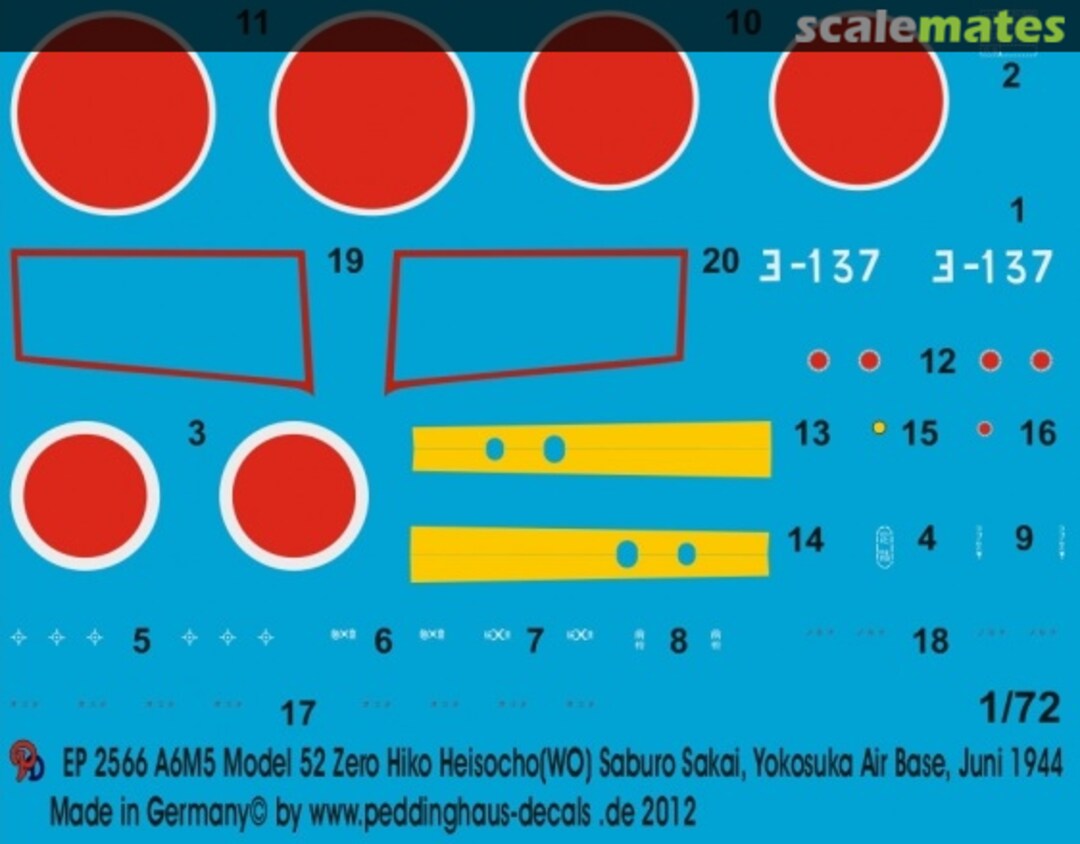 Boxart A6M5 Model 52 Zero EP 2566 Peddinghaus-Decals