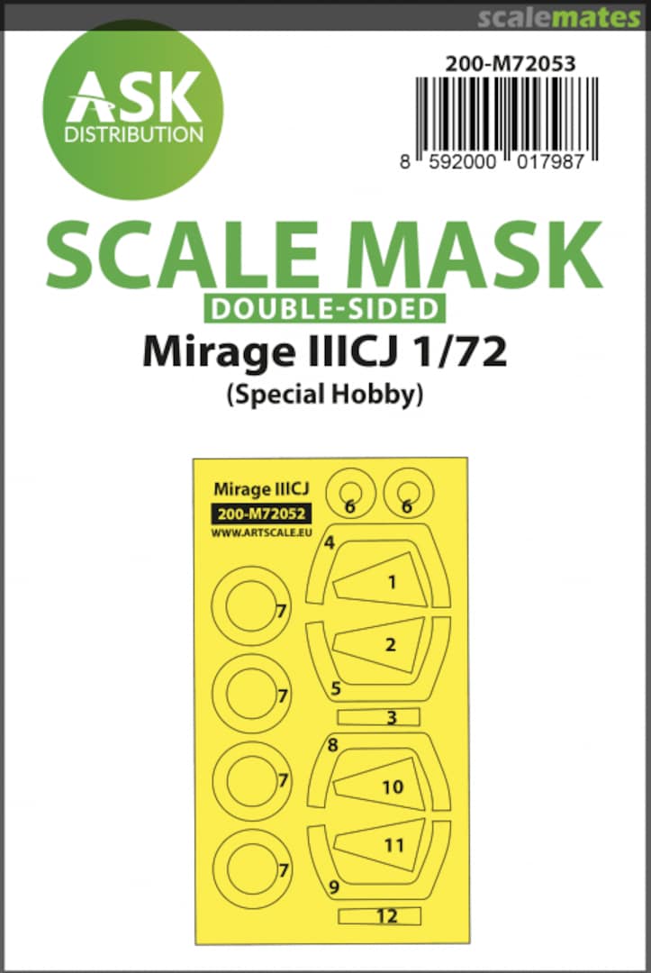 Boxart Dassault Mirage IIICJ Wheel and Canopy Mask 200-M72053 ASK