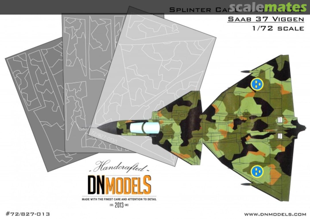 Boxart Splinter Camo Paint Masks for Saab Viggen 1/72 72/827-013 DN Models