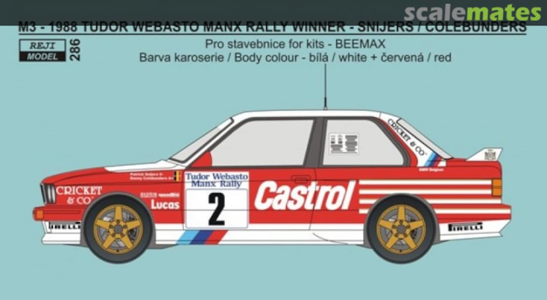 Boxart BMW M3 E30 Rally Castrol #2 286 REJI Model