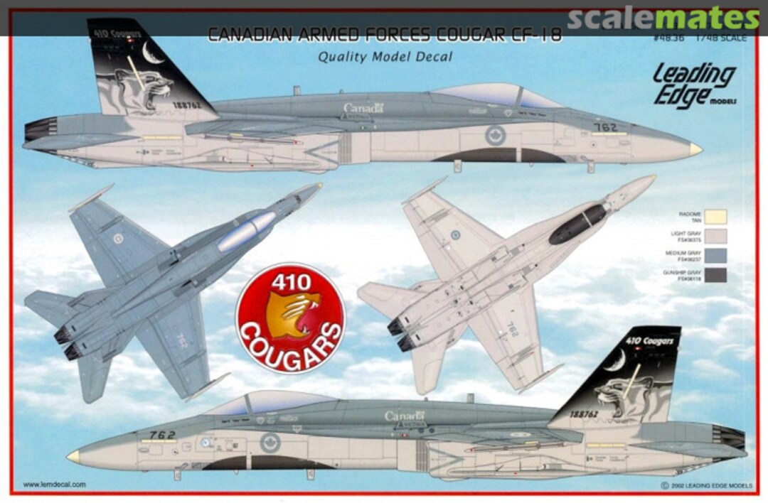 Boxart Canadian Armed Forces Cougar CF-18 72.36 Leading Edge