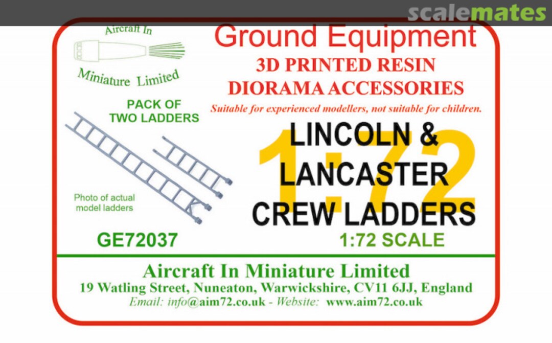 Boxart Lincoln & Lancaster Crew Ladders GE72037 Aircraft In Miniature Ltd