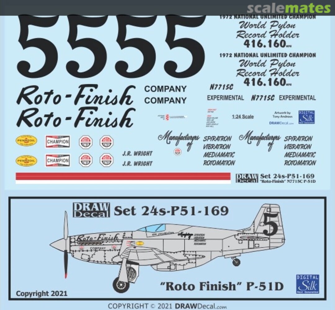 Boxart “Roto Finish” P-51D 24-P51-169 Draw Decal