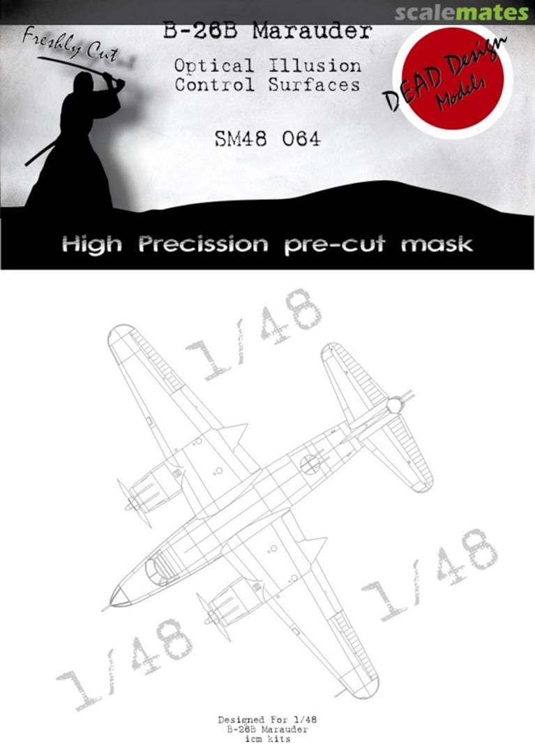 Boxart B-26B Marauder Optical Illusion Control Surfaces SM48064 DEAD Design Models