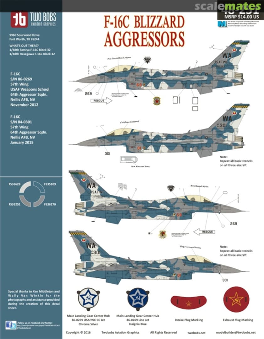 Boxart F-16C Blizzard Aggressors 48-251 TwoBobs Aviation Graphics