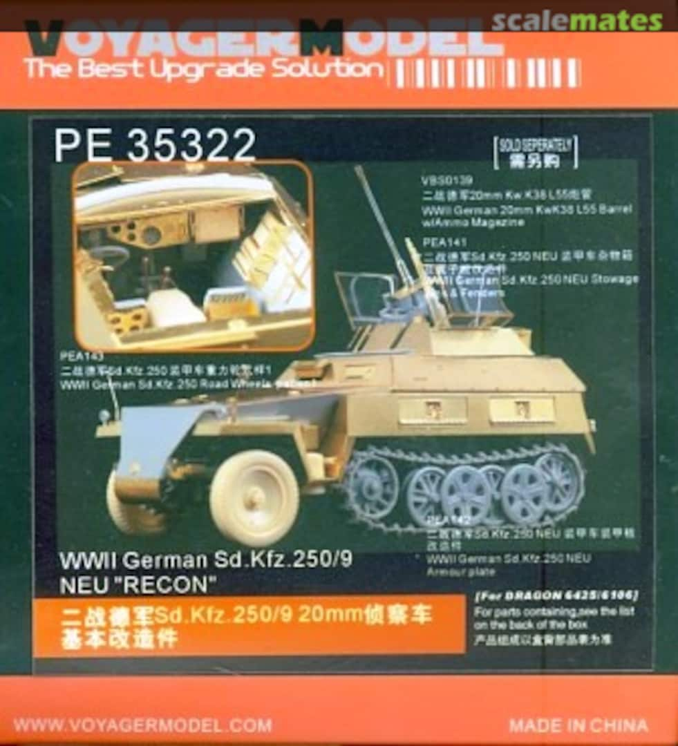 Boxart Sd.Kfz.250/9 "Neu" Recon PE35322 Voyager Model