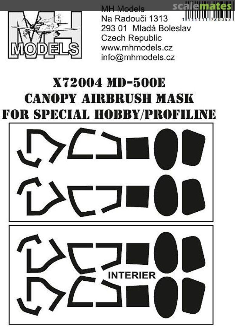 Boxart MD-500E Canopy Airbrush Mask X72004 MH Models