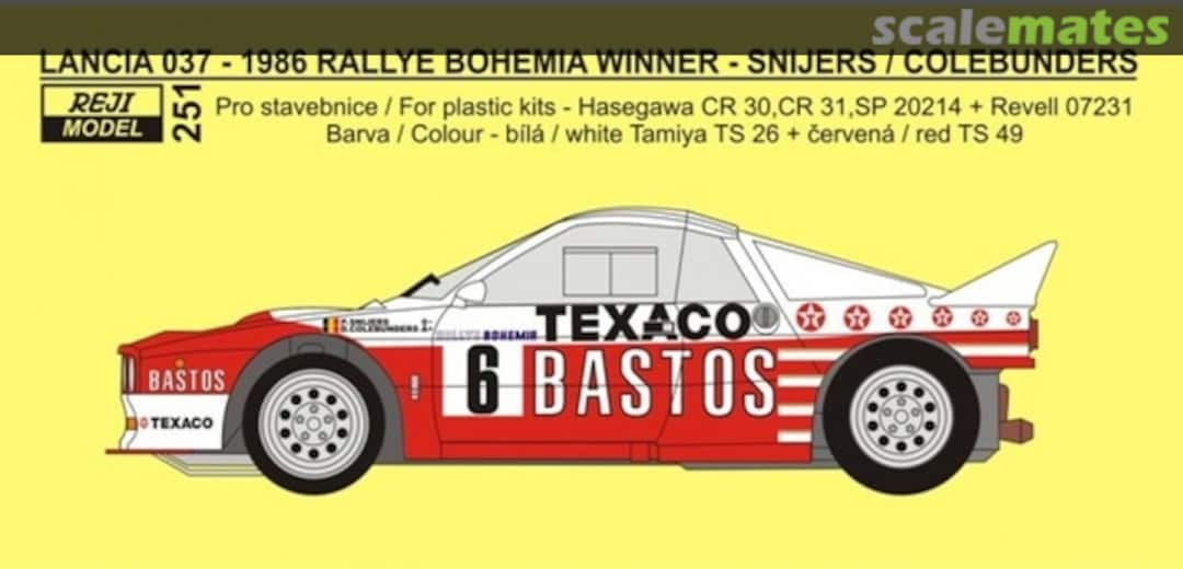 Boxart Lancia Rally 037 "BASTOS" 251 REJI Model