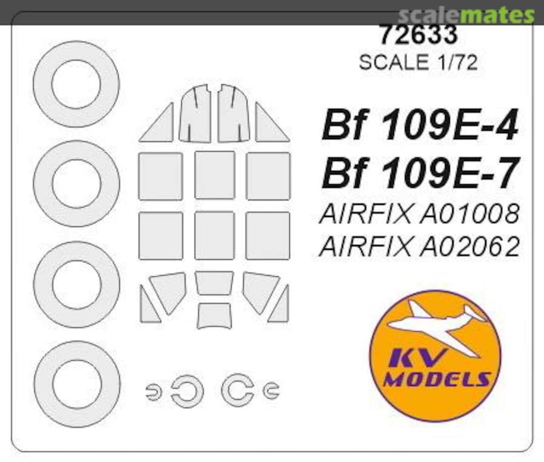 Boxart Mask 1/72 for Bf-109 E-3 / E-4 / E-7 and wheels masks 72633 KV Models