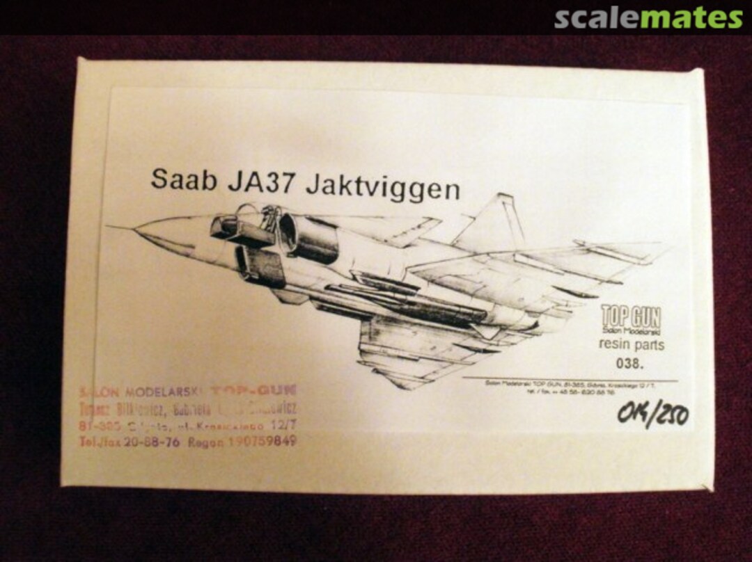 Boxart Saab JA37 Jaktviggen 038 Top Gun Model