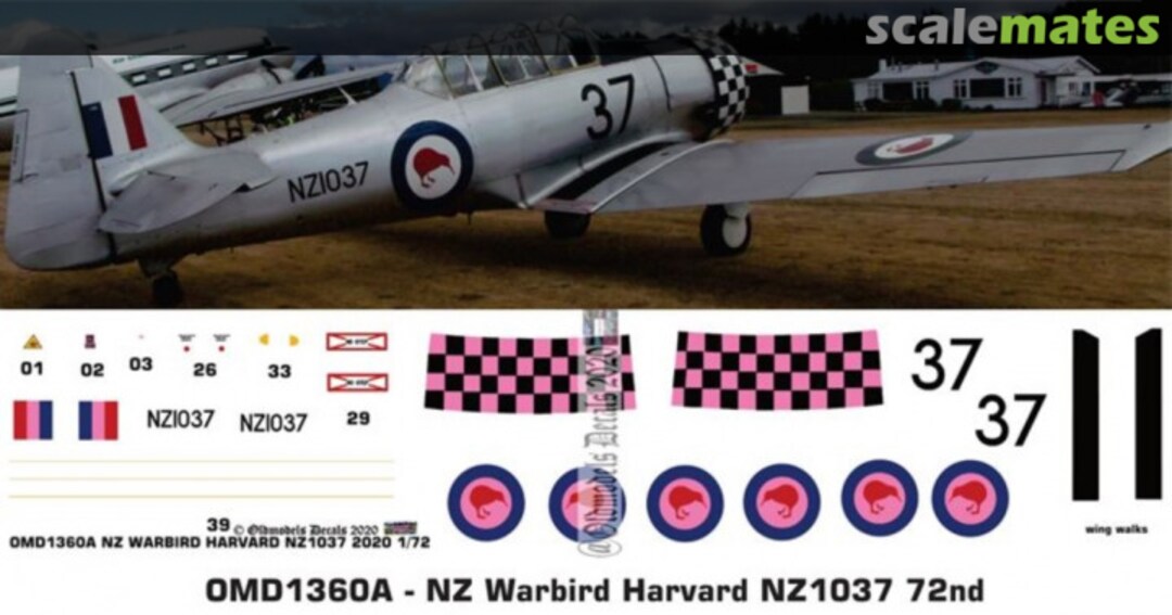 Boxart Warbird - Harvard NZ1037 OMD1360A Oldmodels Decals