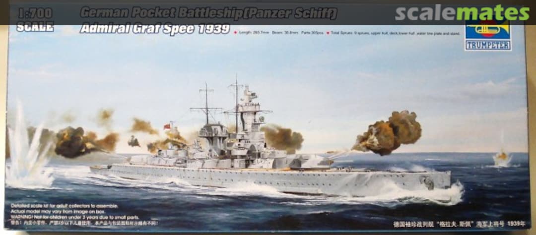 Boxart German Pocket Battleship (Panzer Schiff) Admiral Graf Spee 1939 05774 Trumpeter