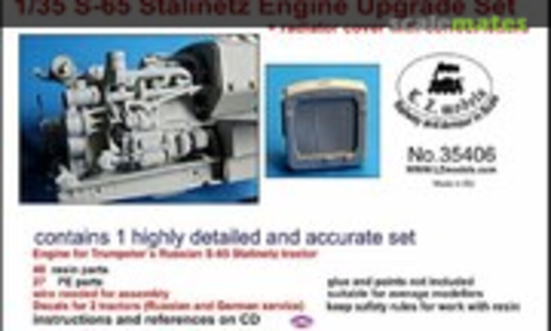 1:35 S-65 Stalinetz Engine upgrade Set with radiator cover (L.Z. Models 35406)