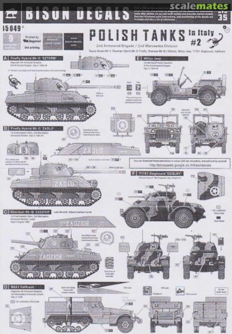 Boxart Polish Tanks In Italy #2 35049 Bison Decals