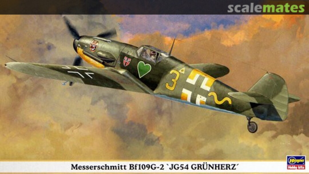 Boxart Messerschmitt Bf109G-2 `JG54 Grunherz´ 09588 Hasegawa