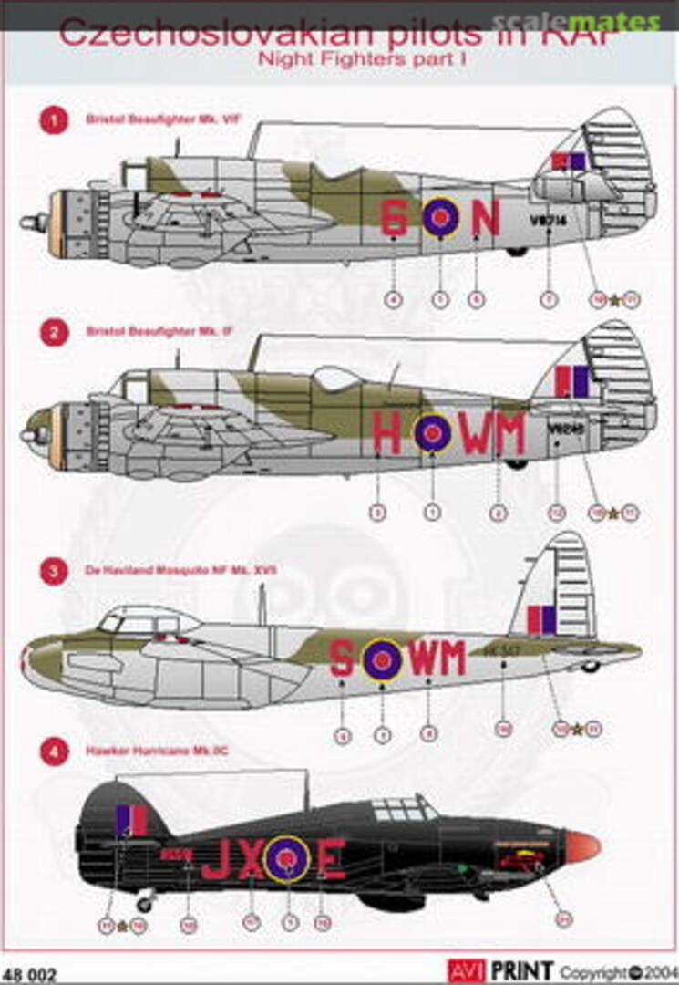 Boxart Czechoslovakian pilots in RAF AV72002 AVI Print