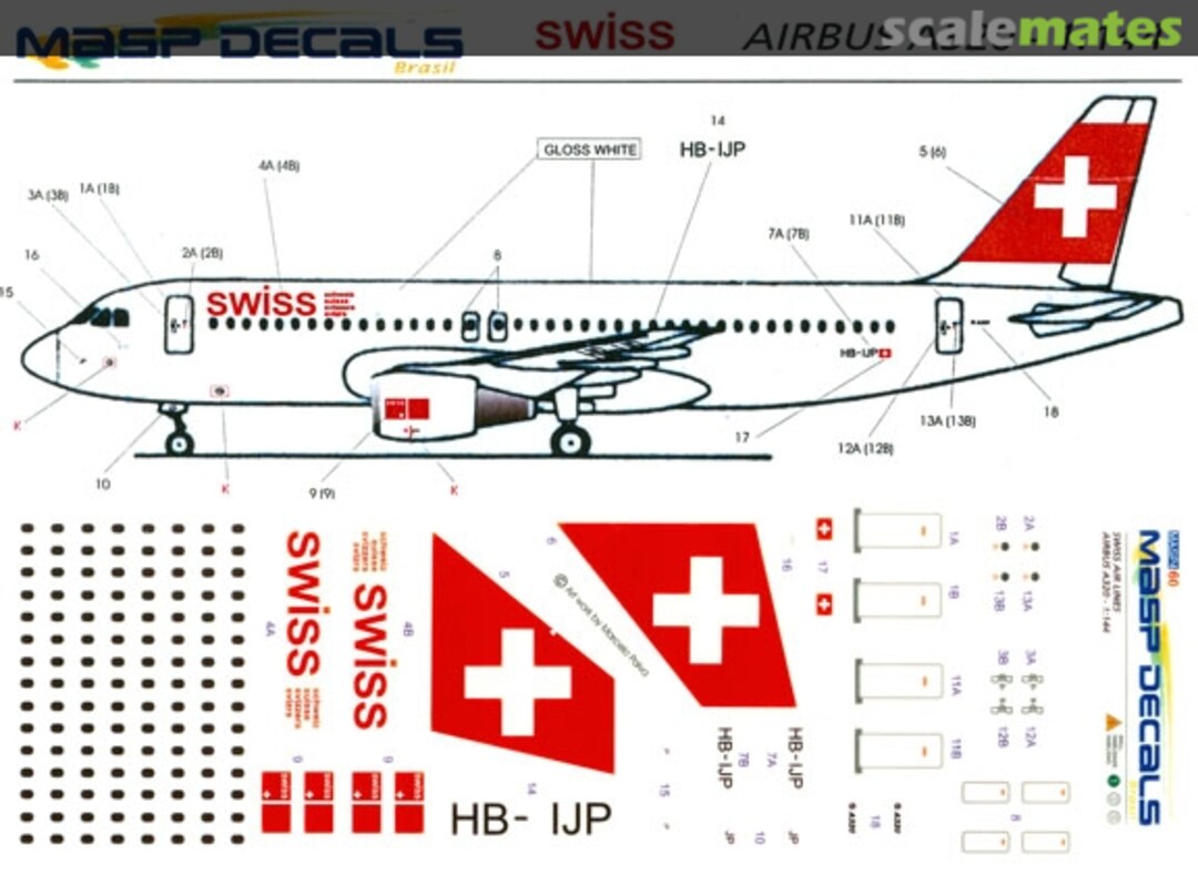 Boxart Airbus A320-214 MASP44-060 MASP Decals