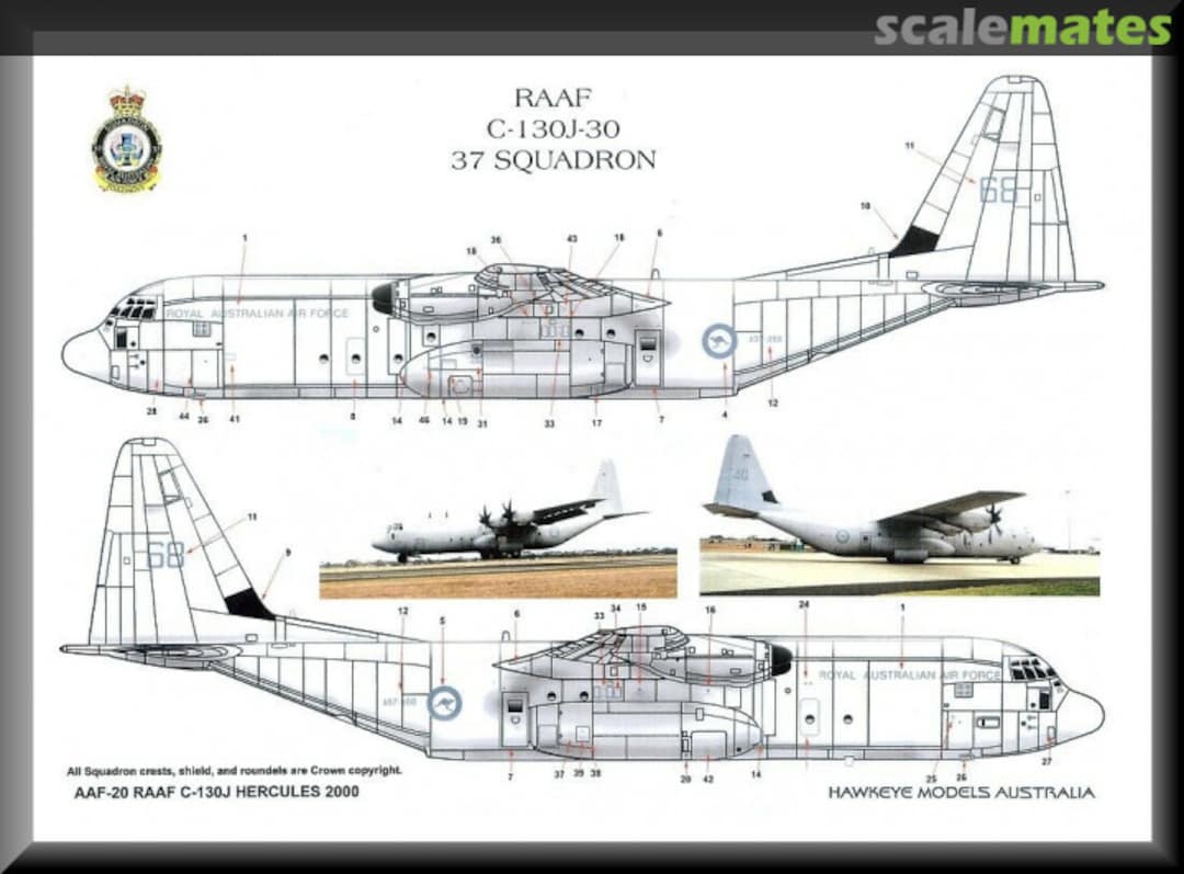 Boxart RAAF C-130J-30, 37 Sqn. 2000 AAF-020 Hawkeye Models