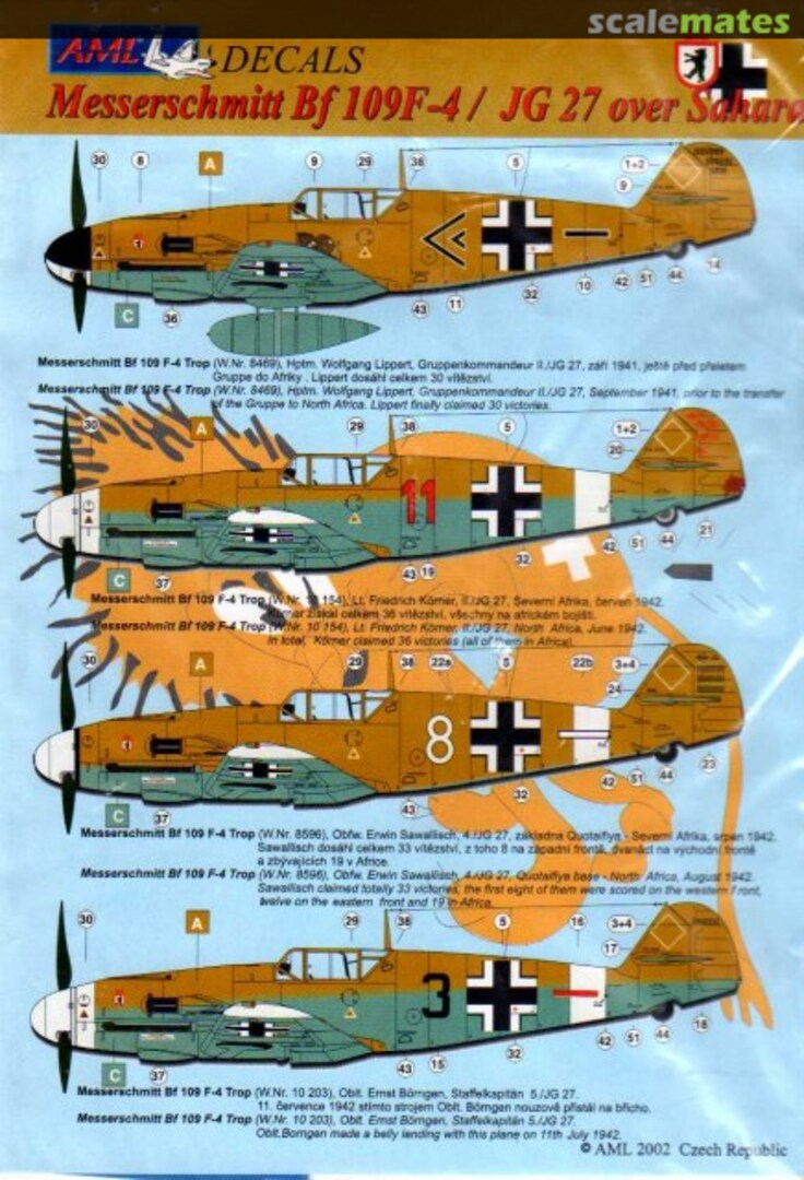 Boxart Messerschmitt Bf 109 F-4 72013 AML