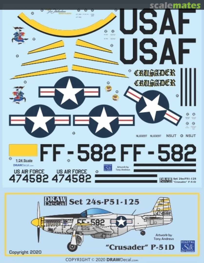 Boxart “Crusader” P-51D 24-P51-125 Draw Decal