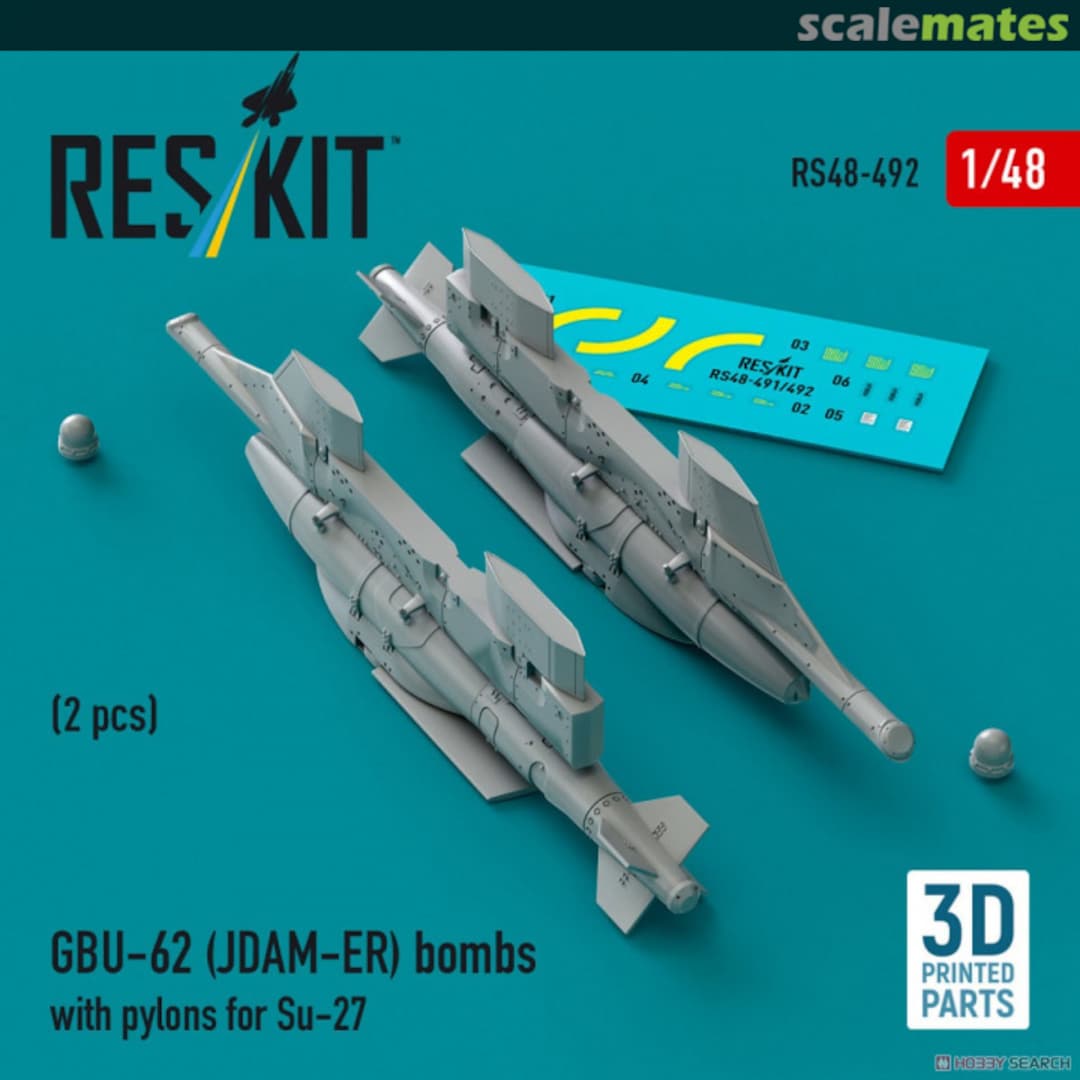 Boxart GBU-62 (JDAM-ER) bombs with pylons for MiG-29 ``Fulcrum`` RS48-0491 ResKit