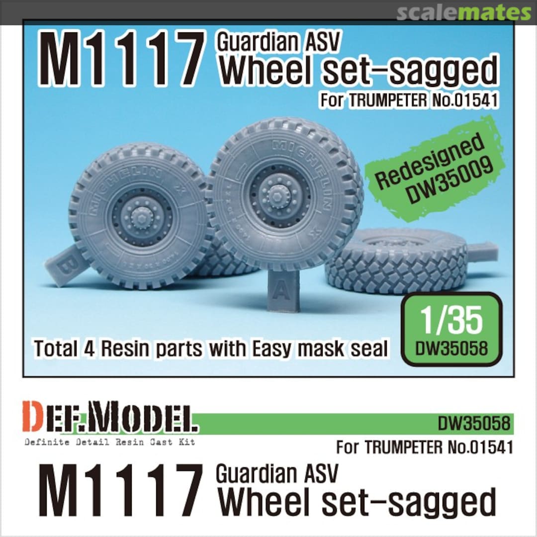 Boxart M1117 Guardian ASV Wheel Set--Sagged DW35058 Def.Model