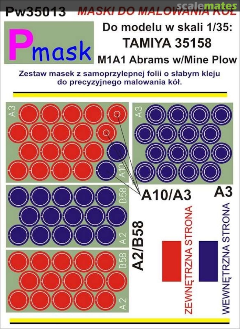 Boxart M1A1 Abrams w/Mine Plow PW35013 Pmask