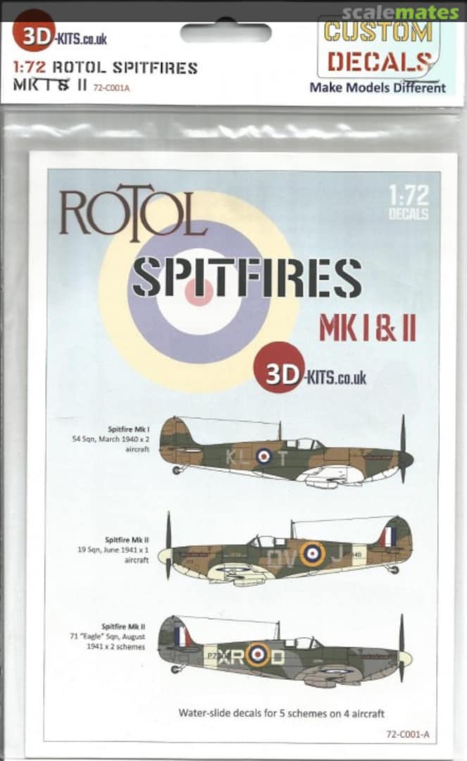 Boxart Rotol Spitfires Mk.I & Mk.II 72-C001A 3D-Kits