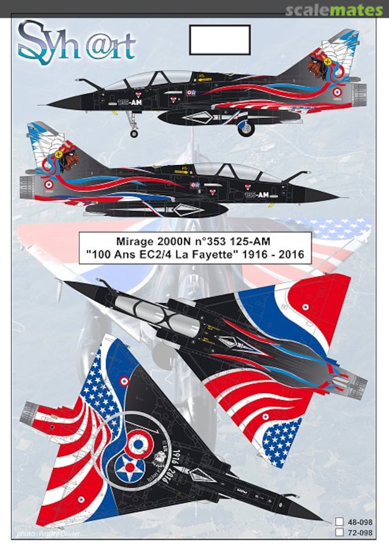 Boxart Mirage 2000N n°353 125-AM "100 Ans EC 2/4 La Fayette" 1916 - 2016 72-098 Syhart