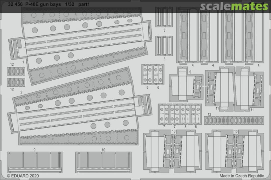 Boxart P-40E gun bays TRUMPETER 32456 Eduard