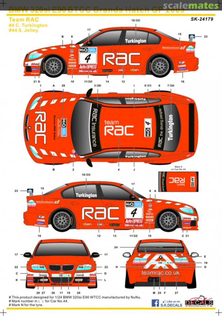 Boxart BMW 320si E90 BTCC Brands Hatch GP 2009 SK-24179 SK Decals