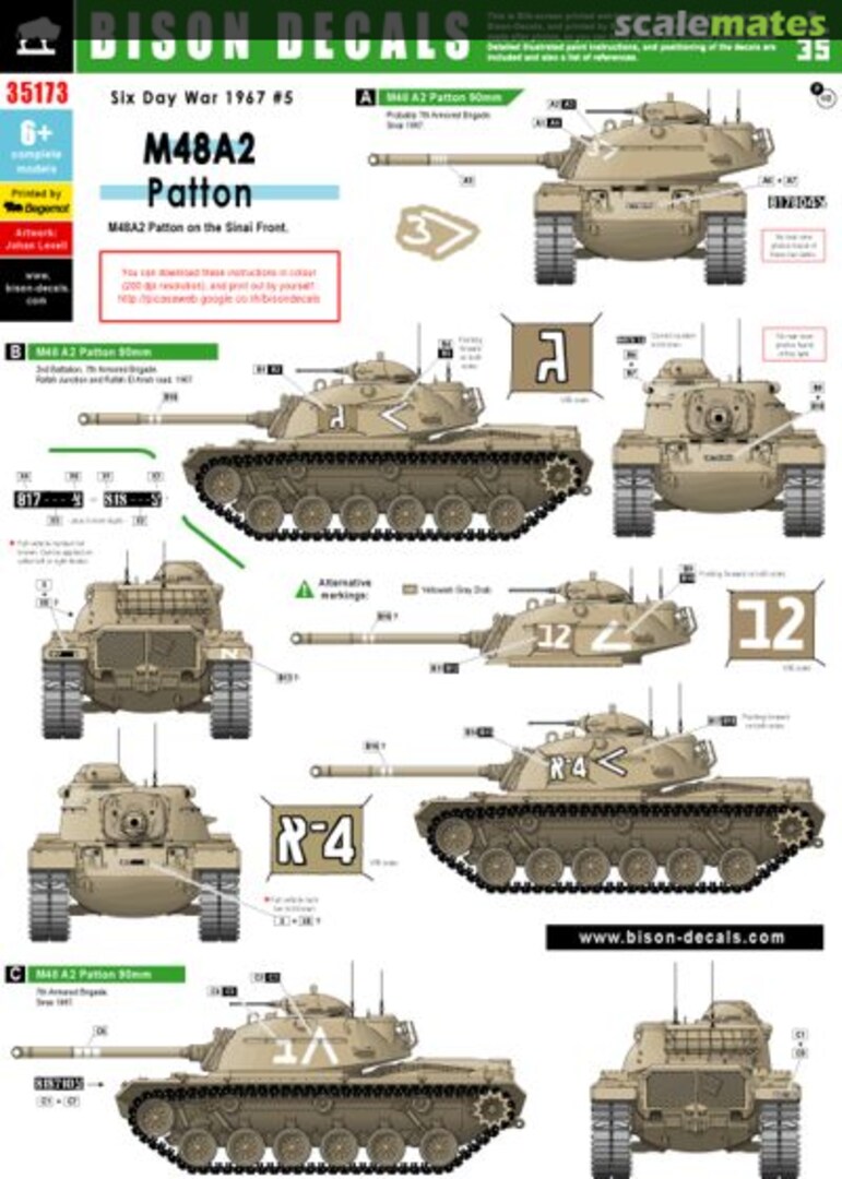 Boxart Six-Day-War 1967 (#5). M48A2 Patton 35173 Bison Decals