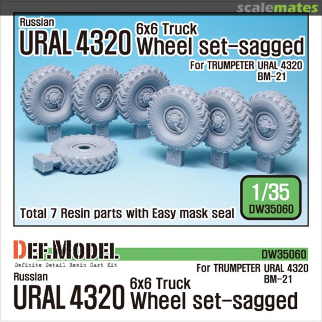 Boxart Russian Ural-4320 Truck/BM21 Sagged Wheel Set (for Trumpeter) DW35060 Def.Model